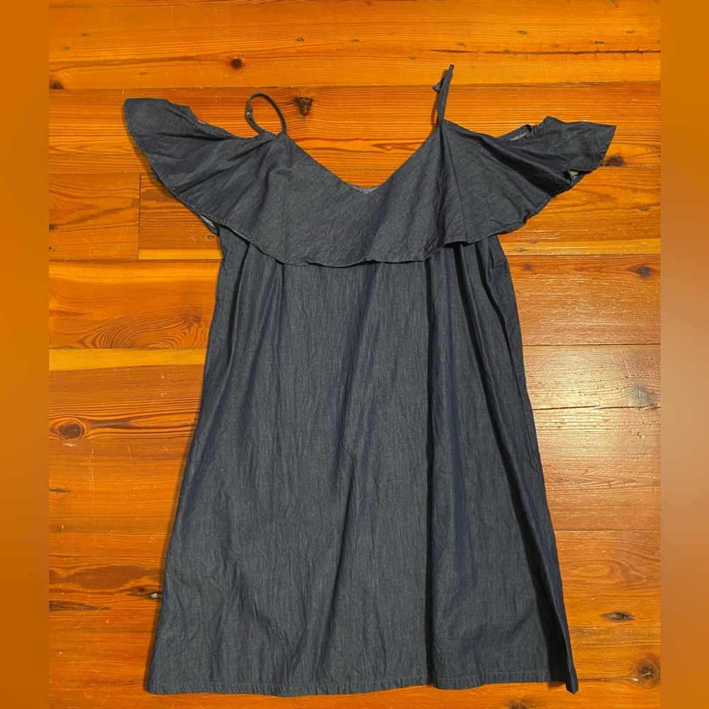 Elegant Navy Off-Shoulder Dress
